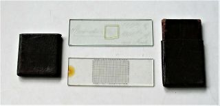 Antique Cased Micrometer Microscope Slide,  & A Finder Slide