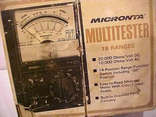 Vintage 1980s Micronta Multitester 18 Ranges No.  22 - 201B Two Jewel Meter VG Cond 2