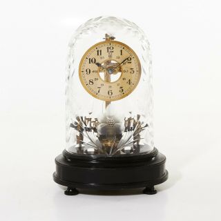 Early Electric Bulle Clock Cut Crystal Dome C.  1925 Antique