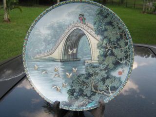 Chinese Imperial Jingdezhen Porcelain Plate The Jade Belt Bridge