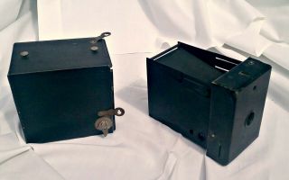 Antique Eastman Kodak No 2 Brownie Box Camera in Black Uses 120 Film 3