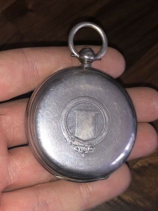 ANTIQUE SOLID SILVER CASED FUSEE POCKET WATCH 2