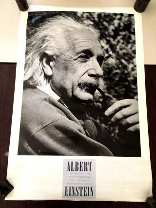 24x36 Vintage 1988 Poster Albert Einstein 3 Genius Pipe Jewish Archives B9