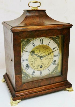 Antique Westminster Chime Musical Bracket Clock Walnut 8 Day Mantel Clock Repair 2