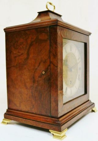 Antique Westminster Chime Musical Bracket Clock Walnut 8 Day Mantel Clock Repair 4