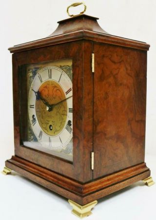 Antique Westminster Chime Musical Bracket Clock Walnut 8 Day Mantel Clock Repair 6