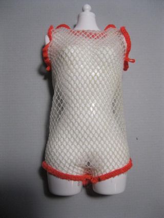 Vintage - 1968 Barbie Doll Tnt Twist N & Turn - 60s 1160 Fishnet Swimsuit Cover Up