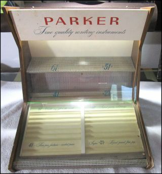 Antique Parker 21/41/51/61 Fountain Pen Counter Case Store Display (a77)