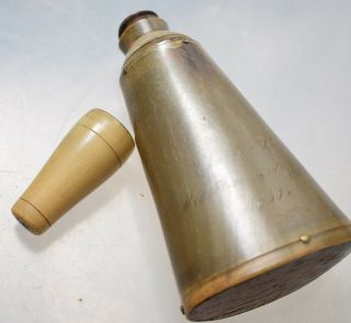 Antique Powder Horn Flask Engraved With Owner And Dated 1831