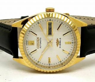 Citizen Automatic Men,  S Gold Plated Vintage White Dial Made Japan Watch