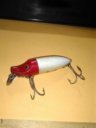 Vintage Lure Heddon River Runt Spook Floater Lure Classic Red/white.