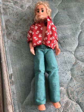 Vintage Mattel Inc.  Sunshine Family Grandfather Grandpa Doll 1973 W/clothes