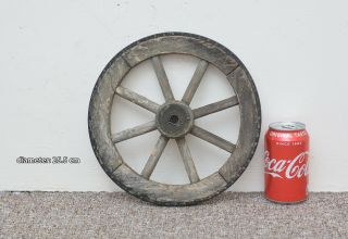 Vintage Old Wooden Small Trolley Cart Wagon Wheel / 25.  5 Cm - Delivery