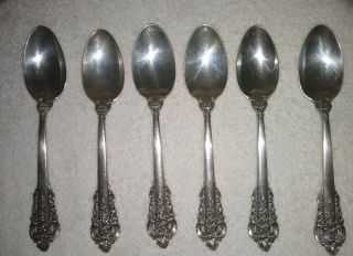 Wallace Grand Baroque Sterling Silver Dinner Spoon - 6 1/4 " Set Of 6