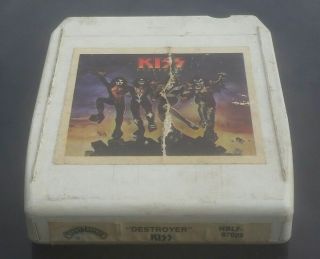 Kiss 8 - Track Tape Destroyer Album Gene Simmons,  Ace Frehley White Antique