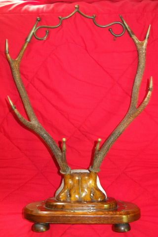 Unusual Antique (1895 Marked) Stag Horn Dinner Gong