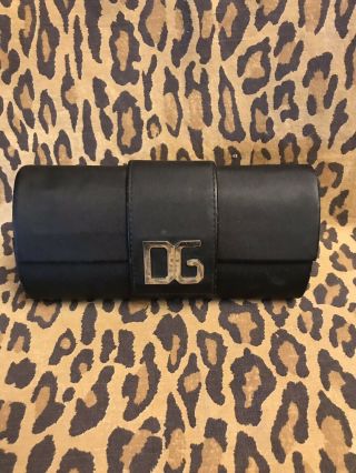 Vintage 80’s Dg Dolce & Gabbana Black Sateen Magnetic Oversize Sunglass Case Box