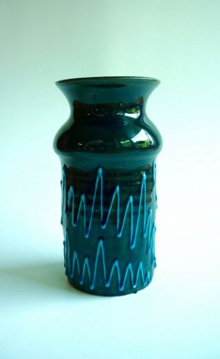 Vintage Mid Century Modern Italian Pottery Vase Zig Zags