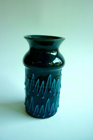 Vintage Mid Century Modern Italian Pottery Vase Zig Zags 2