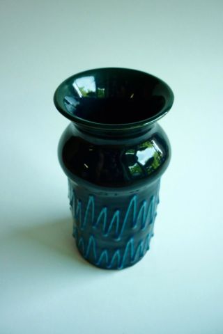 Vintage Mid Century Modern Italian Pottery Vase Zig Zags 3