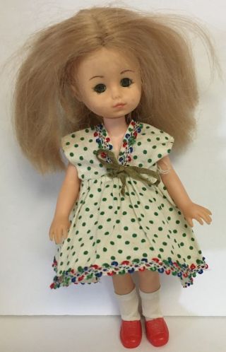 Vintage Polka Dot Doll Dress W Lace Trim For 8 " Ginny Ginger Madame Alexander