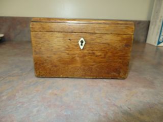Walnut Mahogany Tea Caddy Tobacco Dovetailed Inlaid Inlay Box Keyhole Orig Finis