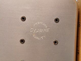 Vintage PERRINE ALUMINUM 6”x 3 7/8” X 1 1/8” Fly Box Case With OVER 60 Flies HOT 2