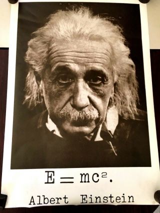 26x37 Very Cool Large Vintage 1988 Poster Albert Einstein 2 Genius E=mc2 B9