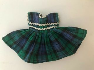 Vintage Ginny Doll Tiny Miss 6040 (6140) - - Green Plaid Dress Outfit 2