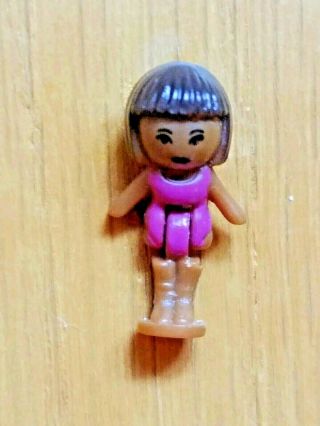 Vintage Bluebird Polly Pocket Compact Mini Size African American 1 " Doll