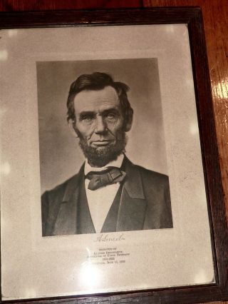 Antique Vintage Engraving Photograph Of Abraham Lincoln June 11,  1929