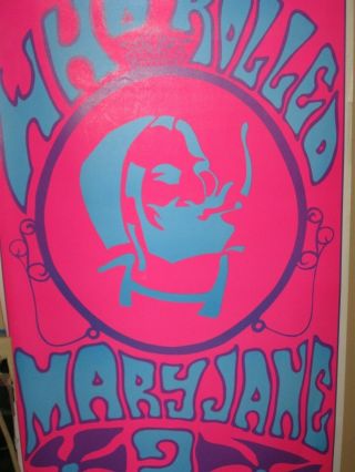 Vintage Blacklight Poster Zig - Zag 1969 " Who Rolled Mary Jane ? "