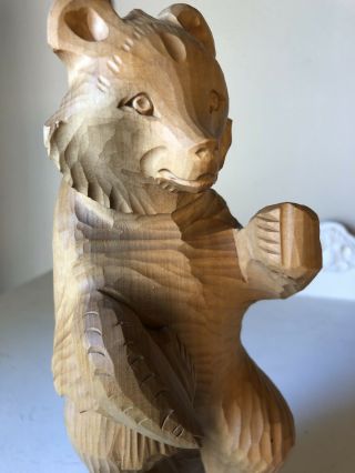 Rare Vintage Russian Bogorodsk Hand Carved Wood Bear Returning From Fishing