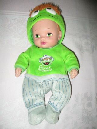 Water Babies Baby 12 " Doll Oscar The Grouch Sesame Street Lauer Toys 1990 Vtg