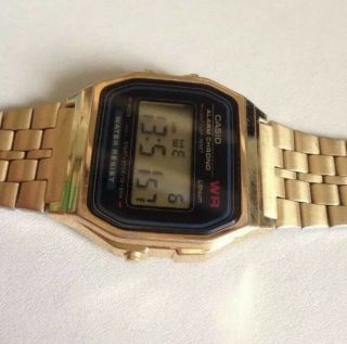 Gold Casio Retro Digital Stainless Steel Watch A159wge Post