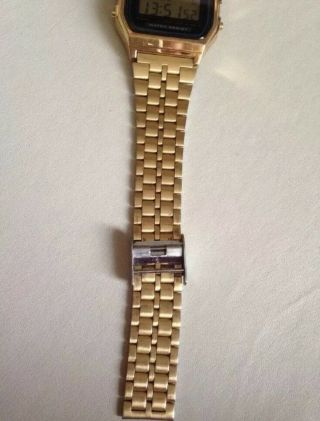 Gold Casio Retro Digital Stainless Steel Watch A159WGE Post 4