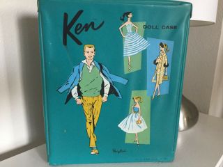 Vintage 1964 Brunette Ken Doll With Ponytail Wardrobe Case and Clothes 3