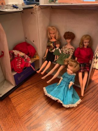 Vintage Barbie Case With Dolls And Clothes