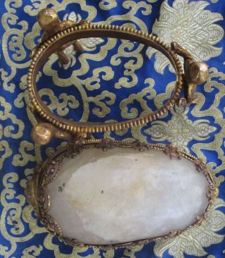 Antique Master Quality Handmade Tantrick Tibetan Natural Crystal Kapala,  Nepal 12