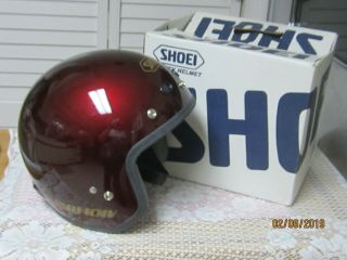 Vintage Maroon (red) Shoei Helmet Rj - 101v Motorcycle Helmet Sz.  Med.