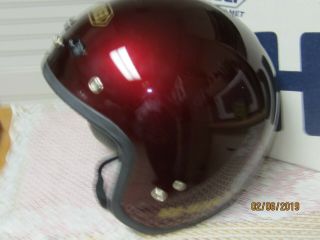 Vintage Maroon (red) SHOEI HELMET RJ - 101V Motorcycle Helmet sz.  Med. 3