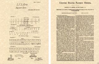 Samuel Morse Code Us Patent Art Print Ready To Frame Vintage 1880 Document