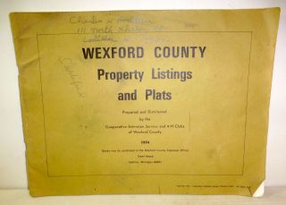 1974 " Wexford County Property Listings And Plats " Cadillac,  Michigan History