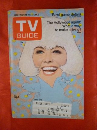 Kansas December 28 1968 Tv Guide Doris Day Hula Bowl Hollywood Agents M Caine