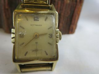Rare Vintage Antique Wittnauer 10k Gold Filled Wind Up Mens Wristwatch Rp5