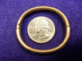Very Old Vtg Antique Victorian Era Rose Gold Filled/plated " Puffy " Baby Bangle