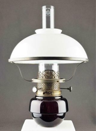 Victorian Ruby Glass Jones & Willis Triplex Doty 1876 Kerosene Paraffin Oil Lamp