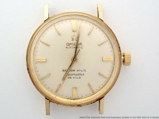 Vintage 14k Gold Omega Seamaster Deville Senior Nilic Auto Mens Watch 550cal 17j
