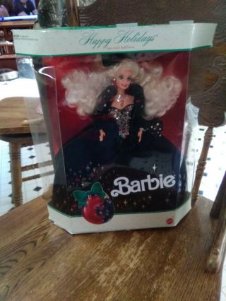 Vintage 1991 Happy Holiday Barbie In Velvet,  Nrfb,  Pre - Owned