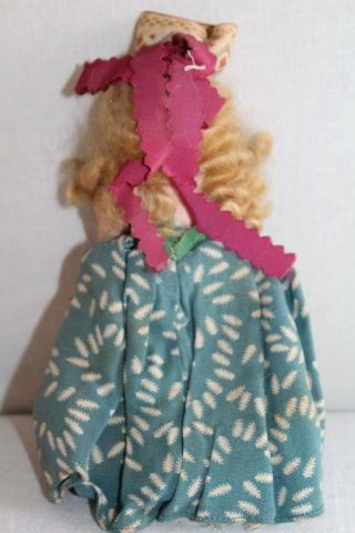 Vtg / Antique Clay / Composition DOLL Strung Arms Solid Neck/Legs Fabric Face 7 